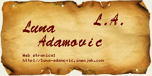 Luna Adamović vizit kartica